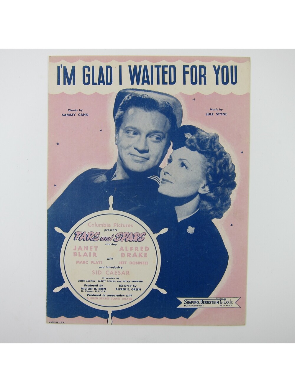 Sheet Music I'm Glad I Waited For You Tars & Spars Movie Janet Bair Vintage 1945